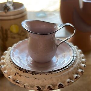 Vintage Pink Miniature Pitcher and Saucer